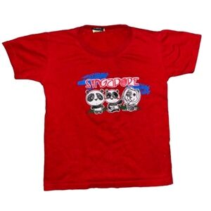 Singapore tshirt red short sleeved crewneck M is for Merlion
